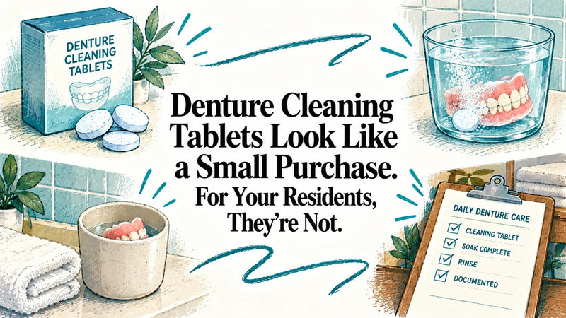 Denture Cleaning Tablets Look Like a Small Purchase. For Your Residents, They're Not.