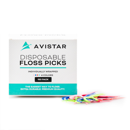 Disposable Floss Picks - Individually Wrapped In 4 Different Colors (450 count)